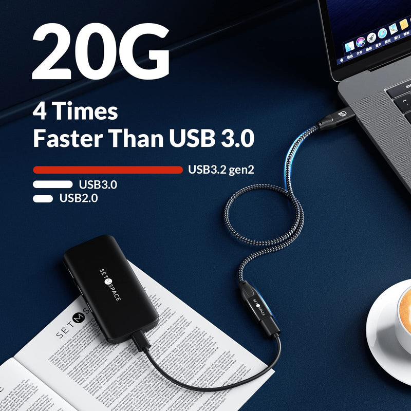  [AUSTRALIA] - USB C to USB C 3.2 Gen 2 * 2 Cable，Type-C Extension Cable 1.6ft 100W Charging,4K@60Hz HD Video Cable Suitable for Webcams, Gamepads, USB Keyboard and Mouse, Flash Drives, Hard Drives, Printers, Xbox Straight