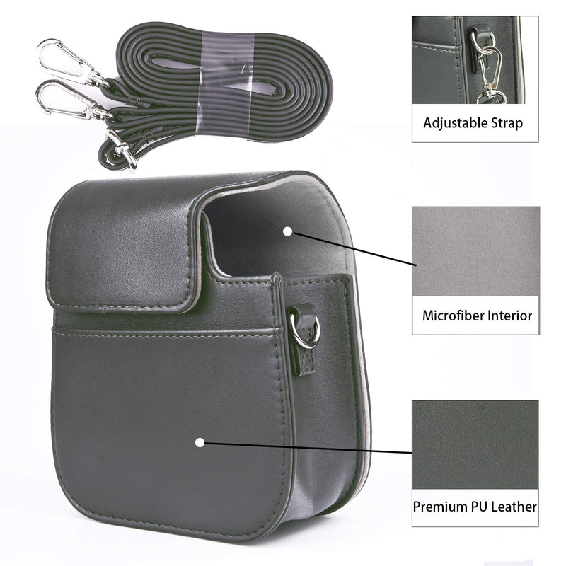  [AUSTRALIA] - SUNMNS PU Leather Protective Compact Case Compatible with Fujifilm Instax Mini 11 Instant Camera (Black) Black