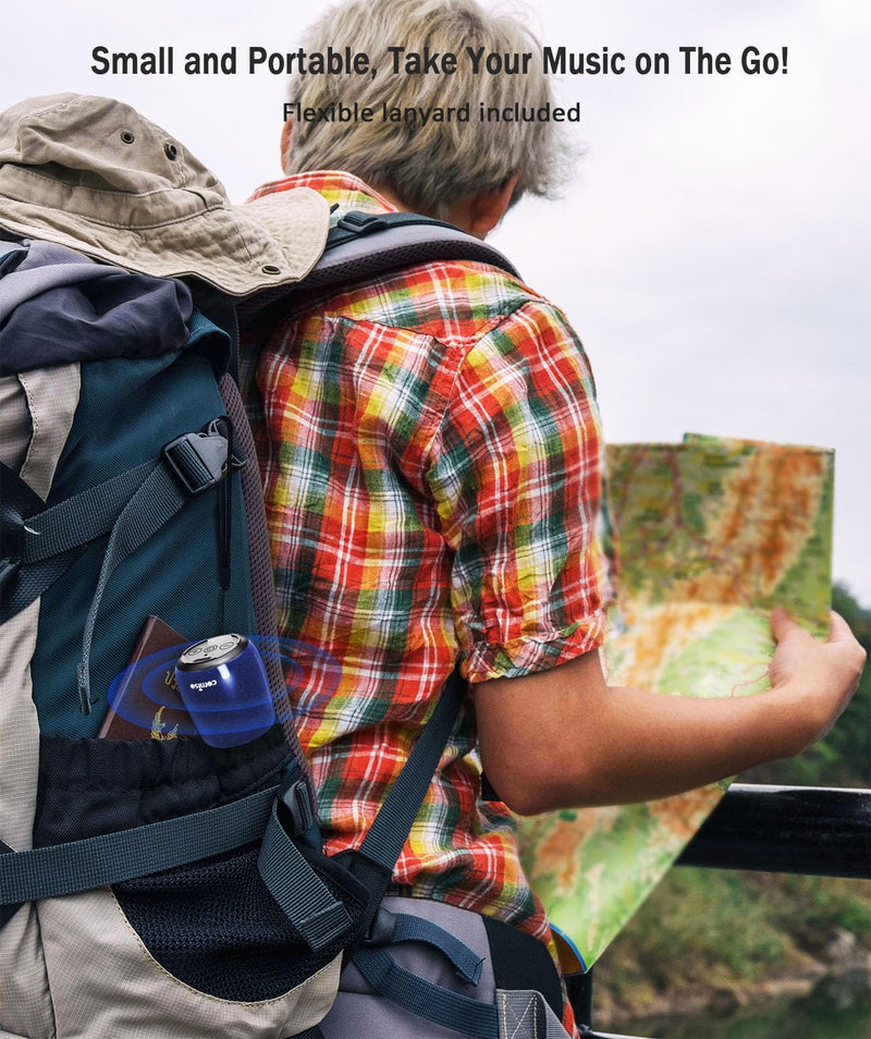  [AUSTRALIA] - Small Speaker, Bluetooth Speaker with 360°HD Stereo Sound and Robust Bass, Mini Speaker with Built-in Mic, Hands-Free Call, Portable Speaker for Hiking, Biking, Car, or Trip, Ideal Gift for Men, Women Navy Blue