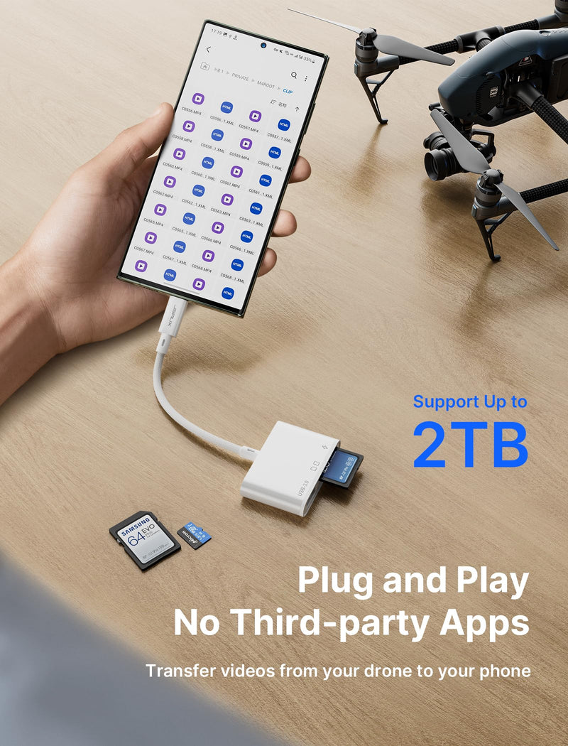  [AUSTRALIA] - SD Card Reader with USB 3.0 Port & Charging Port | JSAUX 4-in-1 USB C to Micro SD Memory Card Reader | Support SD, Micro SD, SDXC, SDHC, MMC Compatible with iPad Pro, MacBook Pro/Air, Galaxy S8 to S23