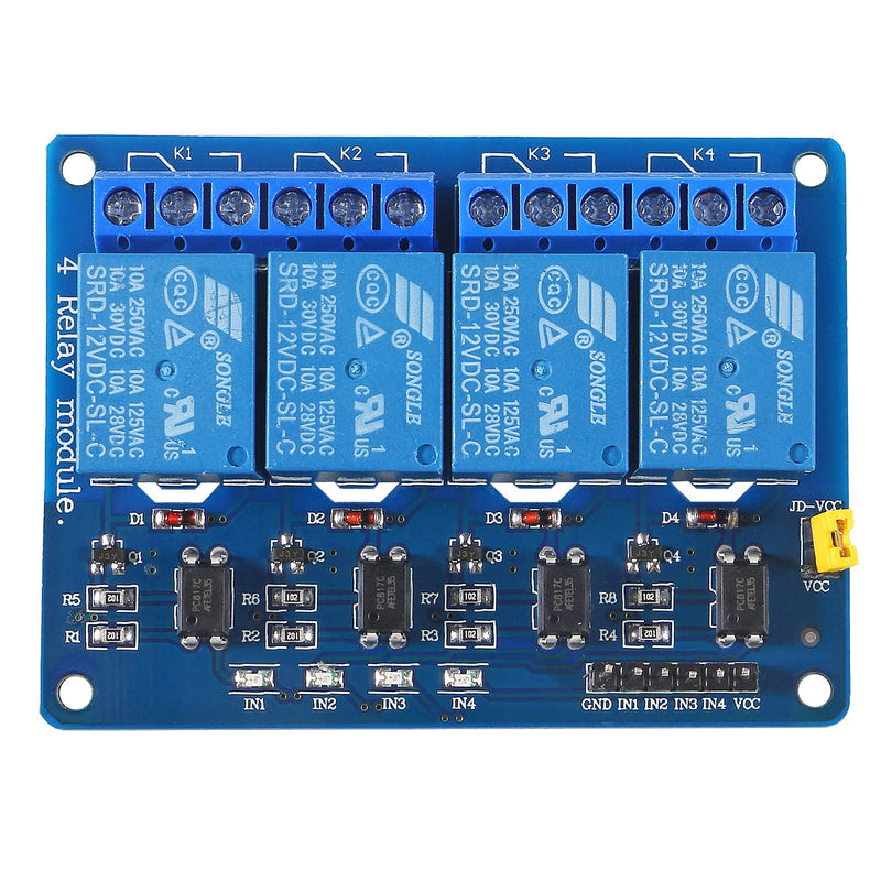  [AUSTRALIA] - Alinan 2pcs 4 Channel DC 12V Relay Module with Optocoupler Compatible with MEGA 2560 1280 DSP ARM PIC AVR STM32 Raspberry Pi