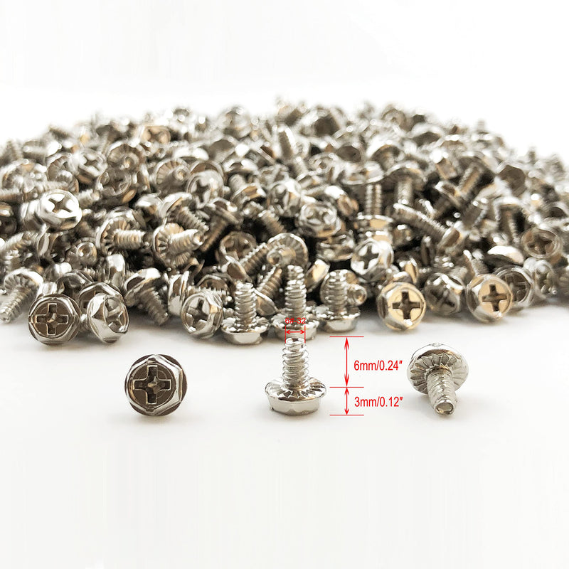  [AUSTRALIA] - Bfenown100PCS 6#-32x6 Hex Phillips Head Replacement PC Computer Case Mounting Screws Fastener for Building Repairing and Maintaining Computer Systems Silver