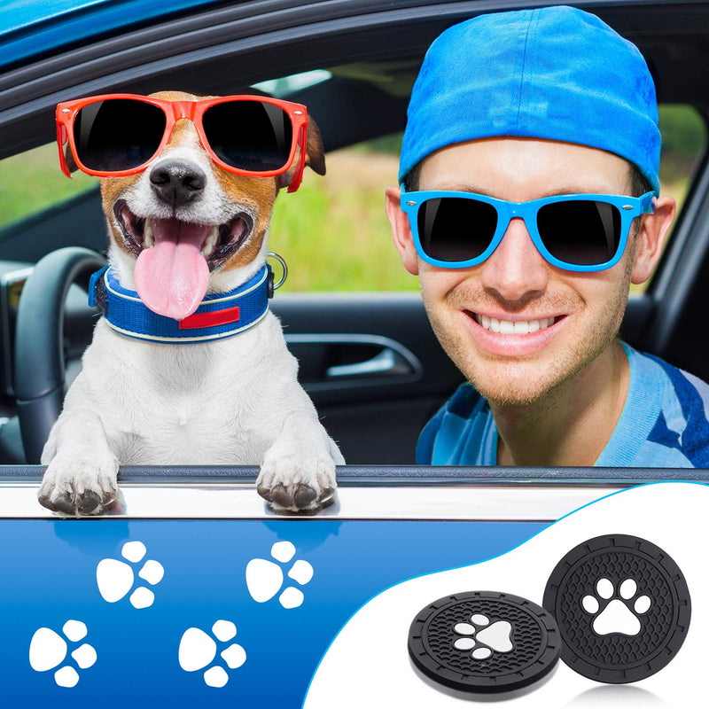  [AUSTRALIA] - Boao 4 Packs Paw Car Coasters Car Cup Holder Coasters Silicone Anti Slip Dog Paw Coaster Mat Accessories for Most Cars, Jeeps,Trucks, RVs and More, 2.75 Inch