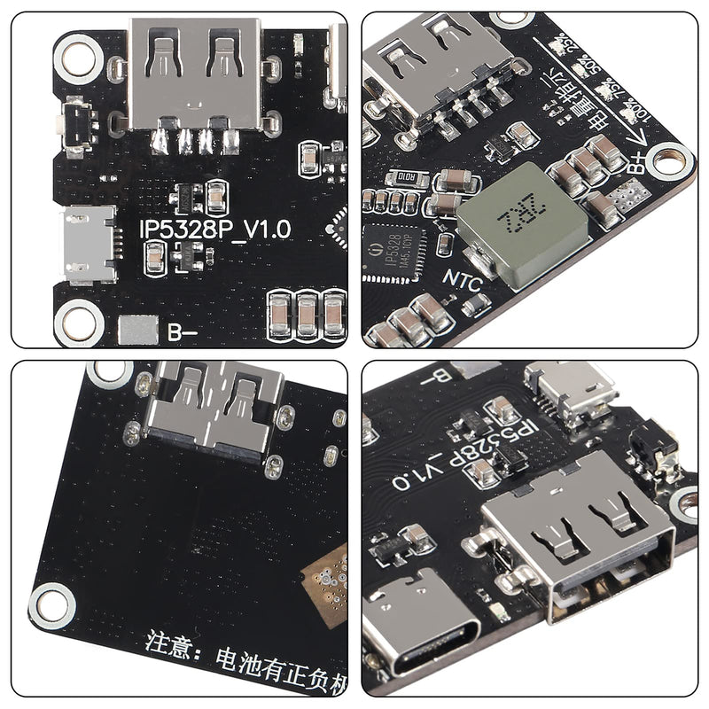  [AUSTRALIA] - DORHEA 2Pcs IP5328P Boost Charging Module Dual USB 18650 Battery Fast Charger Treasure Tpye-c 3.7V to 5V 9V 12V Step up Fast Quick Charger Circuit Board QC2.0 QC3.0 Mobile Power Main Board 2