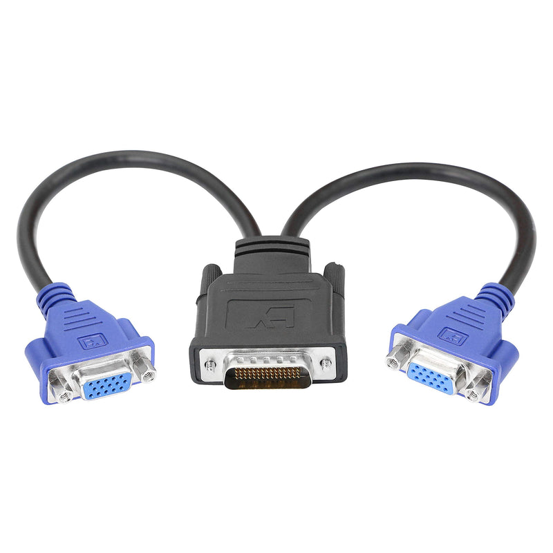  [AUSTRALIA] - XMSJSIY DMS-59 Pin to Dual VGA Adapter Y Splitter,DMS 59Pin Male to 2 VGA Female Dual Monitors Extension Cable Adapter Video Card for Monitor TV Projector Computer