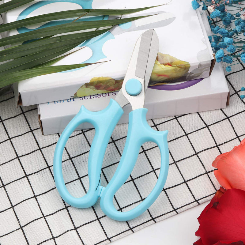  [AUSTRALIA] - Garden Pruning Shears Scissors with Comfort Grip Handle, Premium Steel Professional Floral Scissors, Perfect for Arranging Flowers, Pruning, Trimming Plants, Gardening Tool Blue