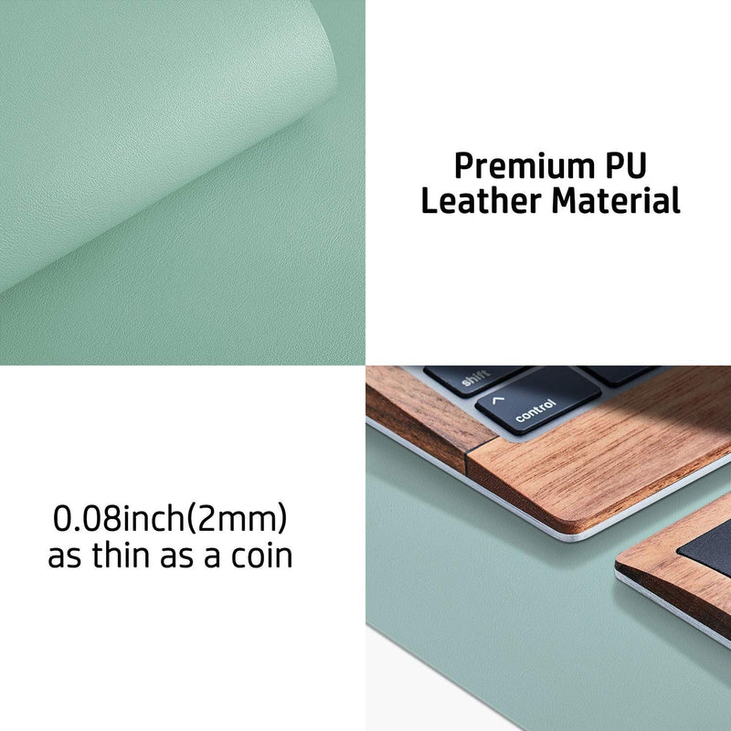 Leather Desk Pad Protector,Mouse Pad,Office Desk Mat, Non-Slip PU Leather Desk Blotter,Laptop Desk Pad,Waterproof Desk Writing Pad for Office and Home (Light Blue,31.5" x 15.7") 31.5" x 15.7" Light Blue - LeoForward Australia