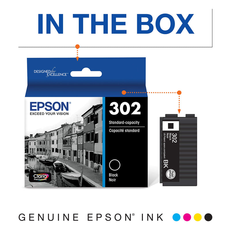  [AUSTRALIA] - EPSON T302 Claria Premium -Ink Standard Capacity (T302020-S) for Select Epson Expression Premium Printers, Black