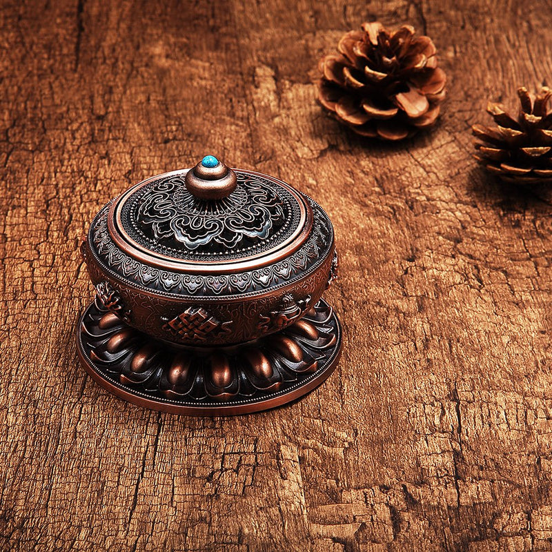 [AUSTRALIA] - MEDOOSKY Incense Holder Burner Tibet Lotus Copper Alloy(Stick/Cone/Coil Incense)