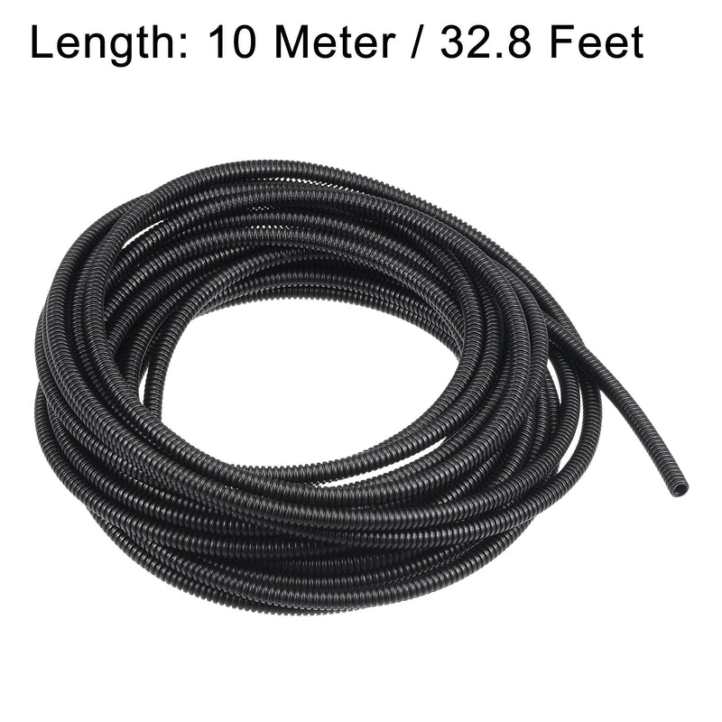  [AUSTRALIA] - uxcell 10 M 4.5 x 7 mm PP Flexible Corrugated Conduit Tube for Garden,Office Black