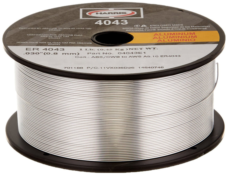  [AUSTRALIA] - Harris 04043E1 4043 Aluminum MIG Welding Wire, 0.030" x 1 lb. Spool