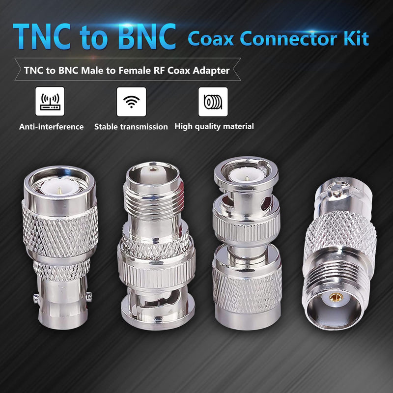  [AUSTRALIA] - TUOLNK 4 Type Set TNC to BNC Jack RF Coax Adapter TNC Female to BNC Male Coaxial Adapters for Wi-Fi Radios External Antenna Connector Kit BNC to TNC Adapter Kit