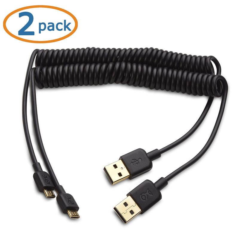 Cable Matters 2-Pack Coiled USB Cable (Coiled Micro USB to USB 2.0) 2-4 Feet - LeoForward Australia