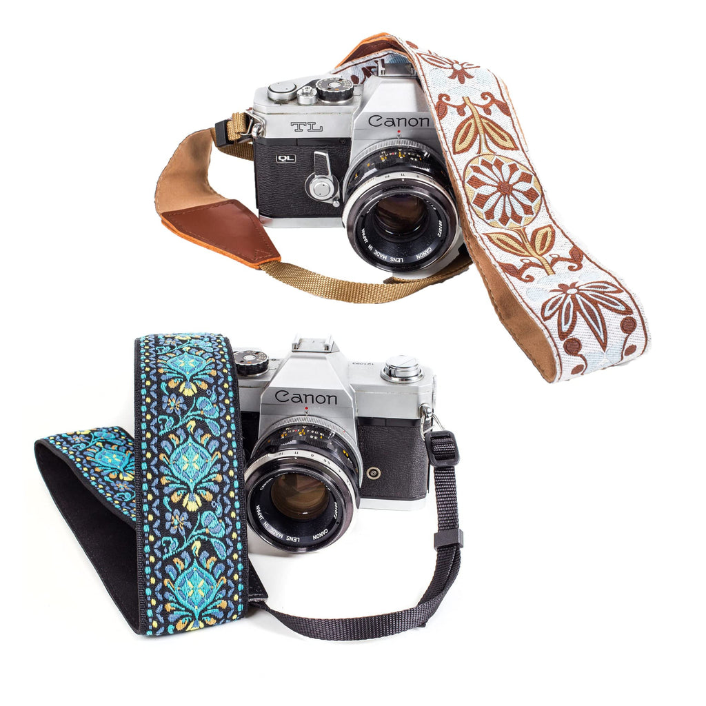  [AUSTRALIA] - Blue & White Woven Vintage Camera Straps Bundle Package- Great GIft for Man and Women Photographers