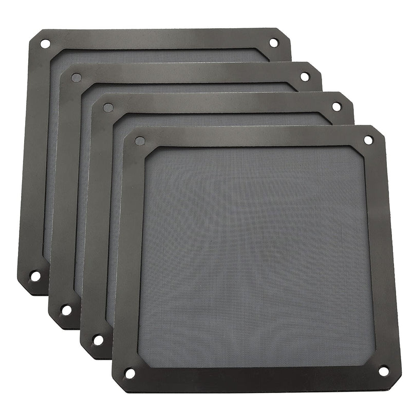  [AUSTRALIA] - ZYAMY 4pcs 120mm PC Fan Dust Filter Magnetic Frame Computer Fan Grills Dust Mesh PC Cooler Filter Screen Dustproof Case Covers 12cm x 12cm, Black