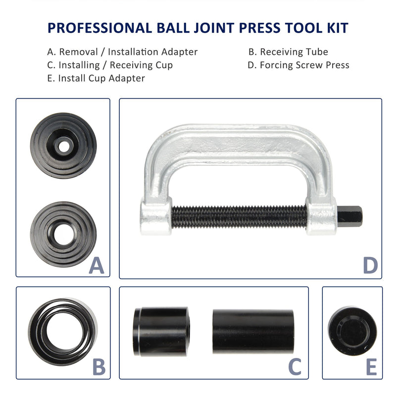  [AUSTRALIA] - Heavy Duty Ball Joint Press & U Joint Removal Tool Kit with 4x4 Adapters, for Most 2WD and 4WD Cars and Light Trucks