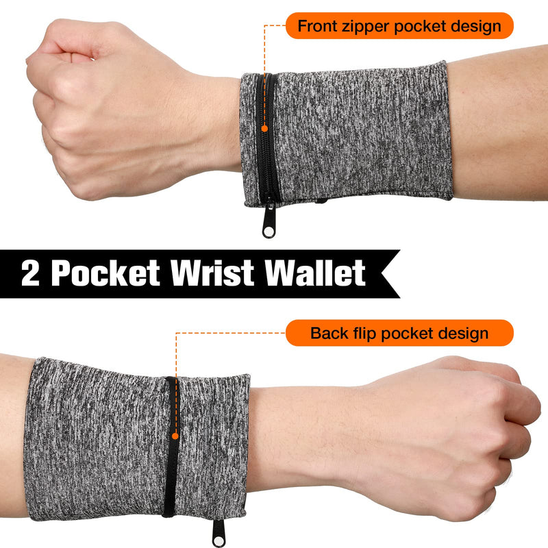  [AUSTRALIA] - 5 Pieces Wrist Wallet Running Wallet Wristband Wrist Wallets for Women Men Wrist Pouch Zipper Wrist Wallet for Running Walking Hiking Jogging Travel