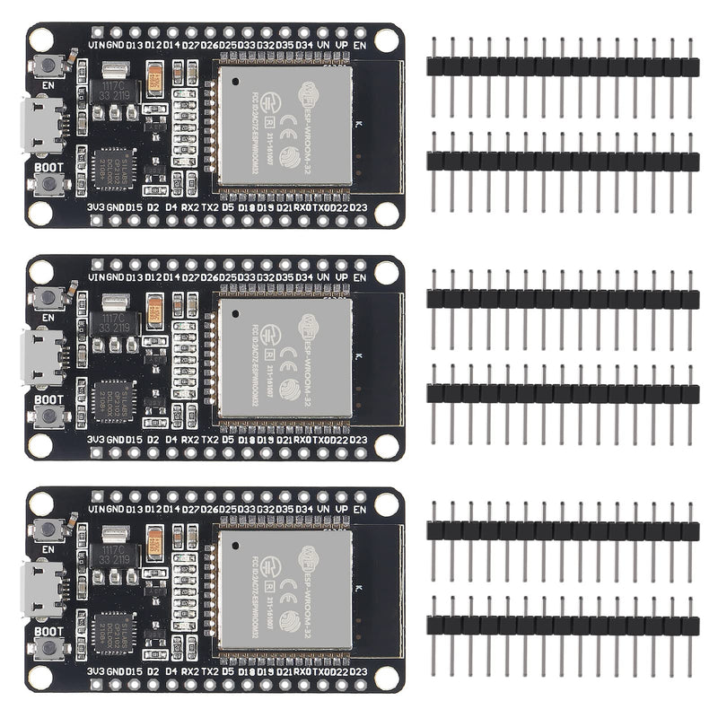  [AUSTRALIA] - 3PCS ESP32 ESP-32S WiFi Development Board Unassembled NodeMCU-32S Microcontroller Processor Integrated Chip CP2102 Compatible with Arduino IDE (3PCS) 3PCS