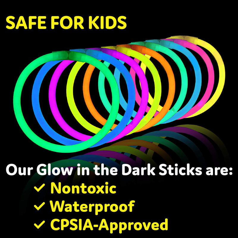 PartySticks Glow Sticks Party Supplies 100pk - 8 Inch Glow in the Dark Light Up Sticks Party Favors, Glow Party Decorations, Neon Party Glow Necklaces and Glow Bracelets with Connectors 100 Pack - LeoForward Australia