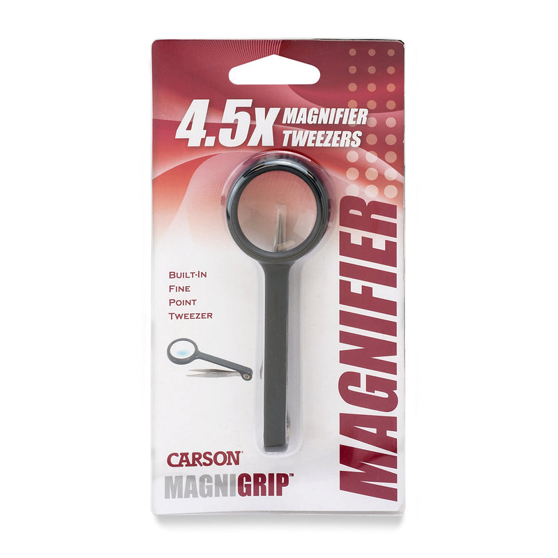 Carson MagniGrip 4.5x Magnifier with Attached Precision Tweezers (MG-55) - LeoForward Australia