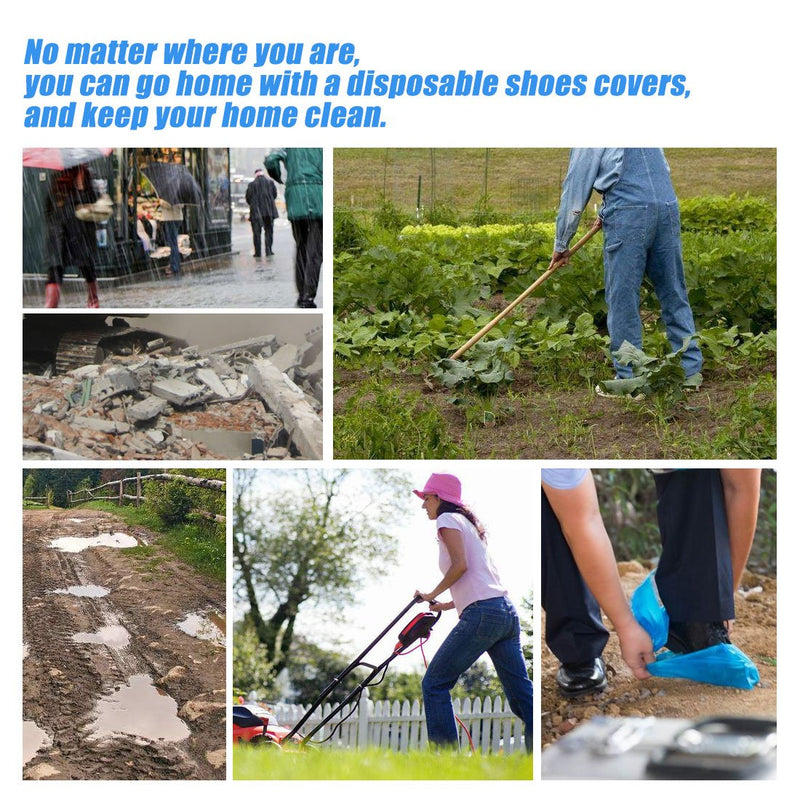  [AUSTRALIA] - OGUNUOKI Shoe Covers Disposable Recyclable -100 Pack(50 pairs) 15.7'' Hygienic Shoe & Boot Covers Waterproof Non-slip Shoe Booties for Indoors (Large Size - Up to US Men's 11 & US Women's 13)