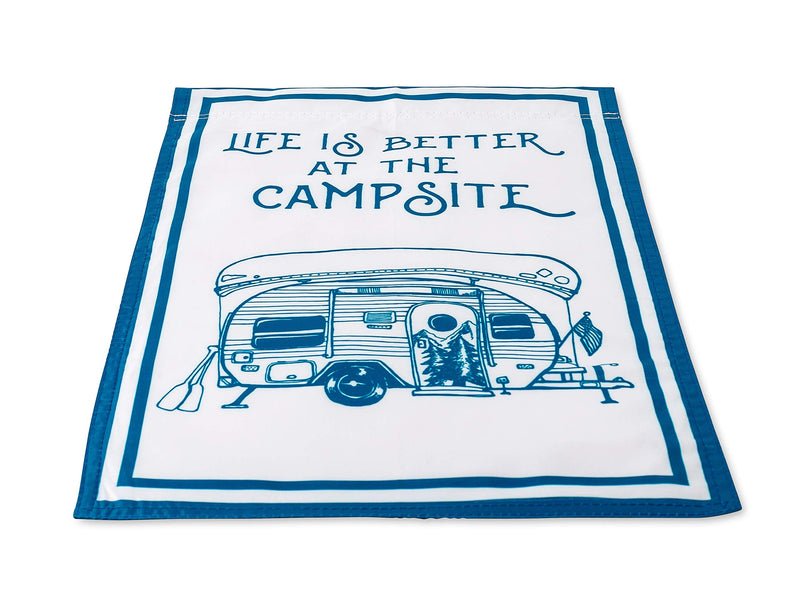  [AUSTRALIA] - Camco 53307 Life is Better at the Campsite Garden Flag, 12-inch x 18-inch - The Perfect Greeting for Your Yard or Campsite - Features an RV Camper Design