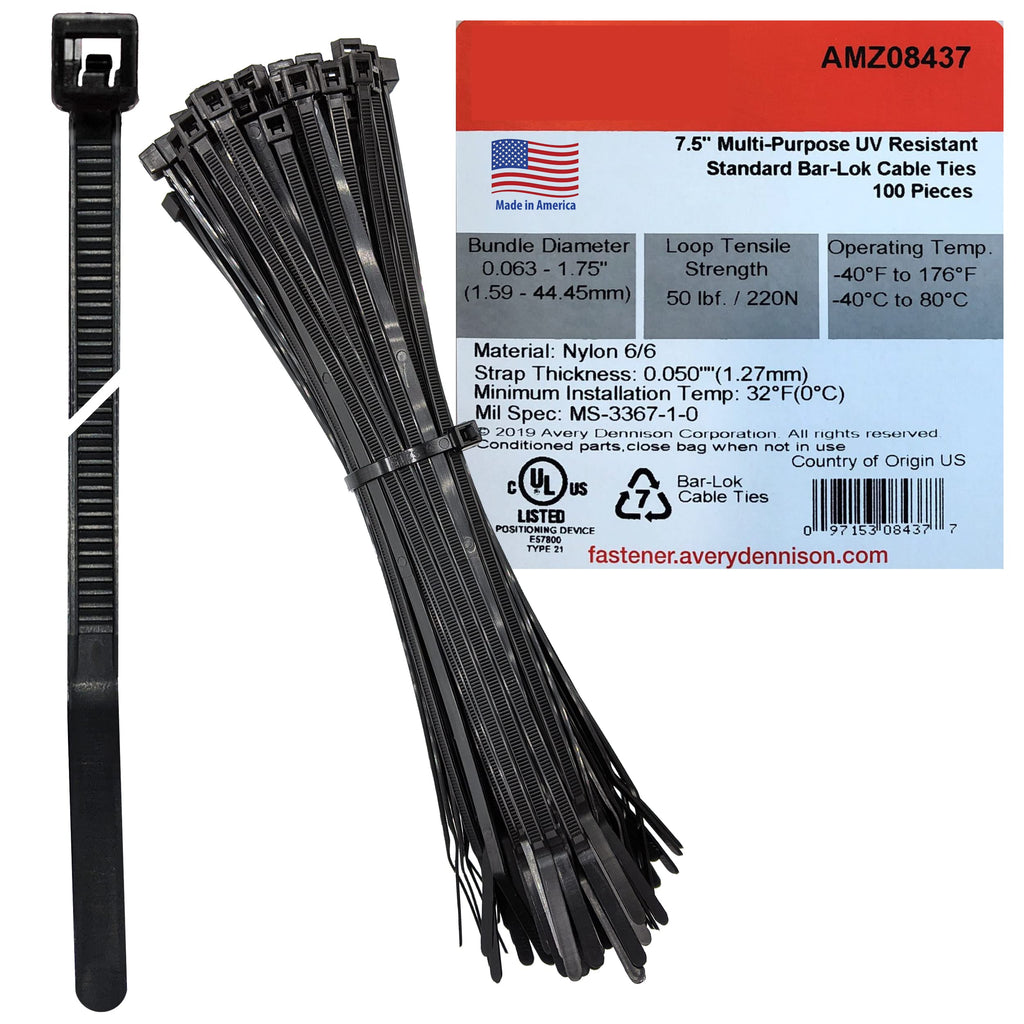  [AUSTRALIA] - Bar Lok 11” Zip Ties – 100 Pieces, Black – Made in America – Weather, UV & Impact Resistant Plastic Cable Ties for Binding Bundling & Organizing Wire Cable & More – Indoor & Outdoor (11", 100ct) 11" x 100