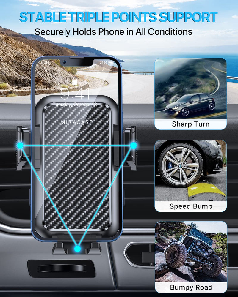  [AUSTRALIA] - Miracase 2023 Upgrade Universal Car Phone Holder Mount for Air Vent, Sturdy and Thick Case Friendly Hands-Free Mount for iPhone, Samsung, and All Smartphones Graphite