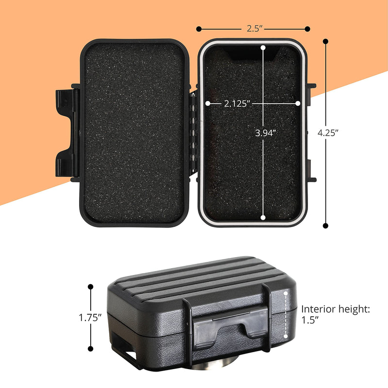  [AUSTRALIA] - Trackmategps Heavy-Duty Waterproof/Weatherproof Magnetic Stash Case for GPS Tracker - Highly Durable Protective Case Rust-Proof Magnet Black