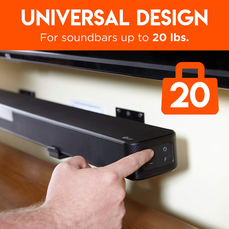  [AUSTRALIA] - ECHOGEAR Soundbar Wall Mount Bracket - Works with All Soundbars Including Samsung, Vizio, LG, & More - Depth Adjustable for Dolby Atmos Soundbars