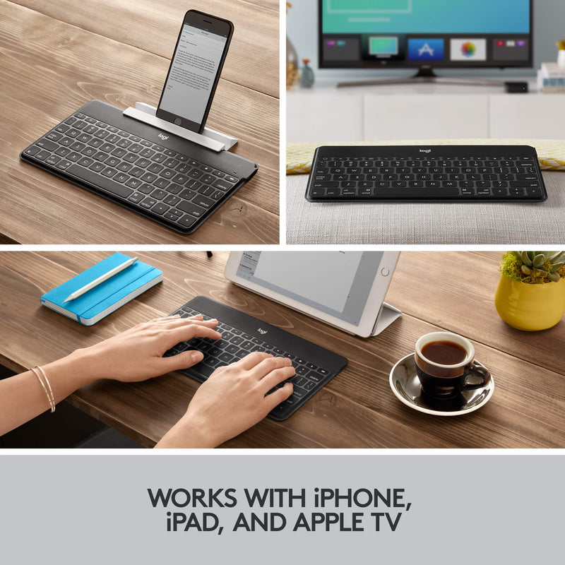  [AUSTRALIA] - Logitech Keys-to-Go Ultra-Portable, Stand-Alone Keyboard COMPATIBLE DEVICES all iOS devices including iPad, iPhone and Apple TV 920-006701 Black