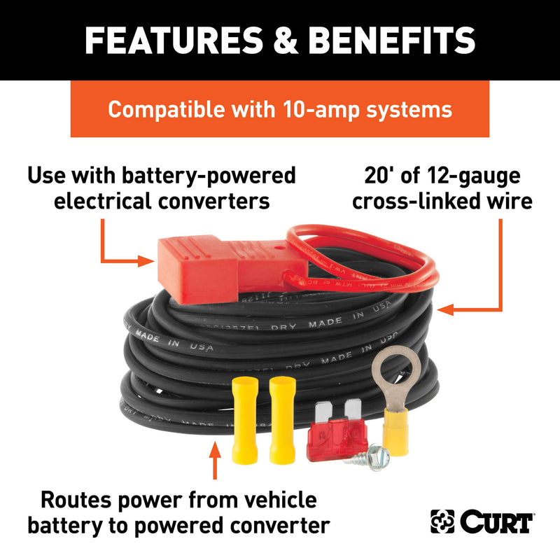  [AUSTRALIA] - CURT 55151 Powered Converter Wiring Kit for Tail Light Converter, 10 Amps