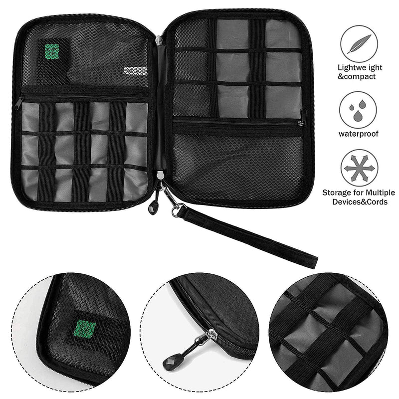  [AUSTRALIA] - Travel Cable Organizer Bag Waterproof Portable Electronic Organizer for USB Cable Cord Phone Charger Headset Wire SD Card,5pcs Cable Ties Violet
