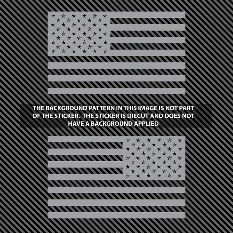  [AUSTRALIA] - Classic Biker Gear Subdued American Flags Tactical Military Flag USA Decal 5"x3" (Matte Grey) Matte Grey