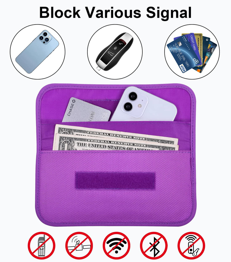  [AUSTRALIA] - Wisdompro Faraday Bag for Phones and Faraday Key FOB Protector Bundle - Purple