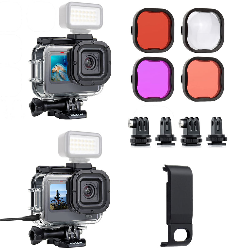  [AUSTRALIA] - YALLSAME Waterproof Case with Dive Filter & Skeleton Housing with Battery Cover for GoPro Hero 10 9
