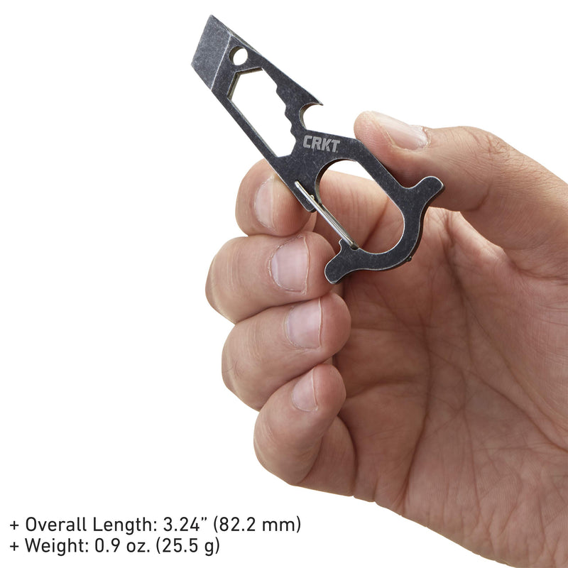 CRKT Pryma Stainless Steel Multitool: Compact and Lightweight EDC Metal Multi-Tool with Pry Bar, Hex Wrench, Bottle Opener, Glass Breaker, and Carabiner 9011 - LeoForward Australia