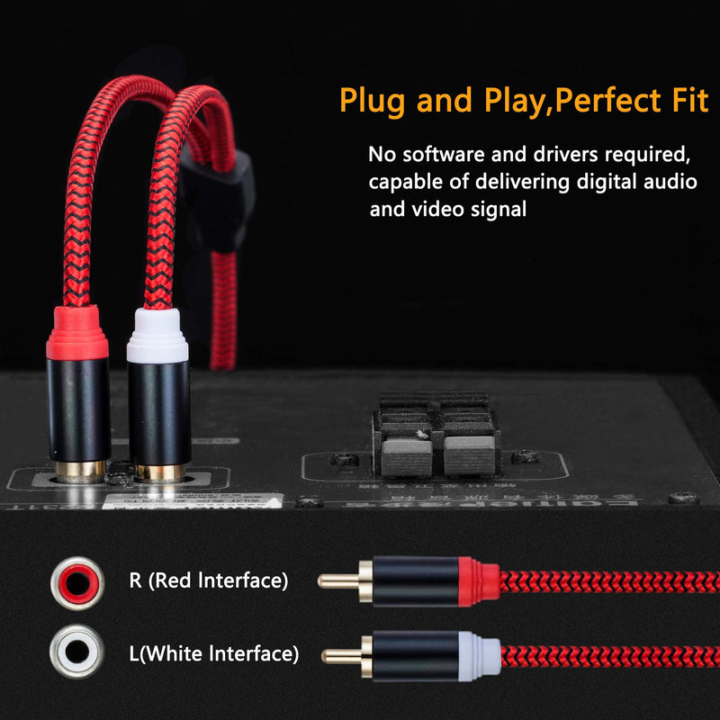  [AUSTRALIA] - RCA Cable 20Ft,2Rca Male to 2-RCA Male Audio Stereo Subwoofer Cable [Hi-Fi Sound] Nylon-Braided Auxiliary Audio Cord for Home Theater, HDTV, Amplifiers, Hi-Fi Systems,Speakers and etc(20Ft/6M) 20Ft/6M