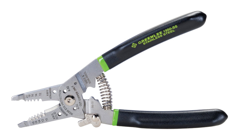  [AUSTRALIA] - Greenlee Hand Tools Stainless Steel Wire Stripper Pro (1950-SS), 10-18AWG, Color