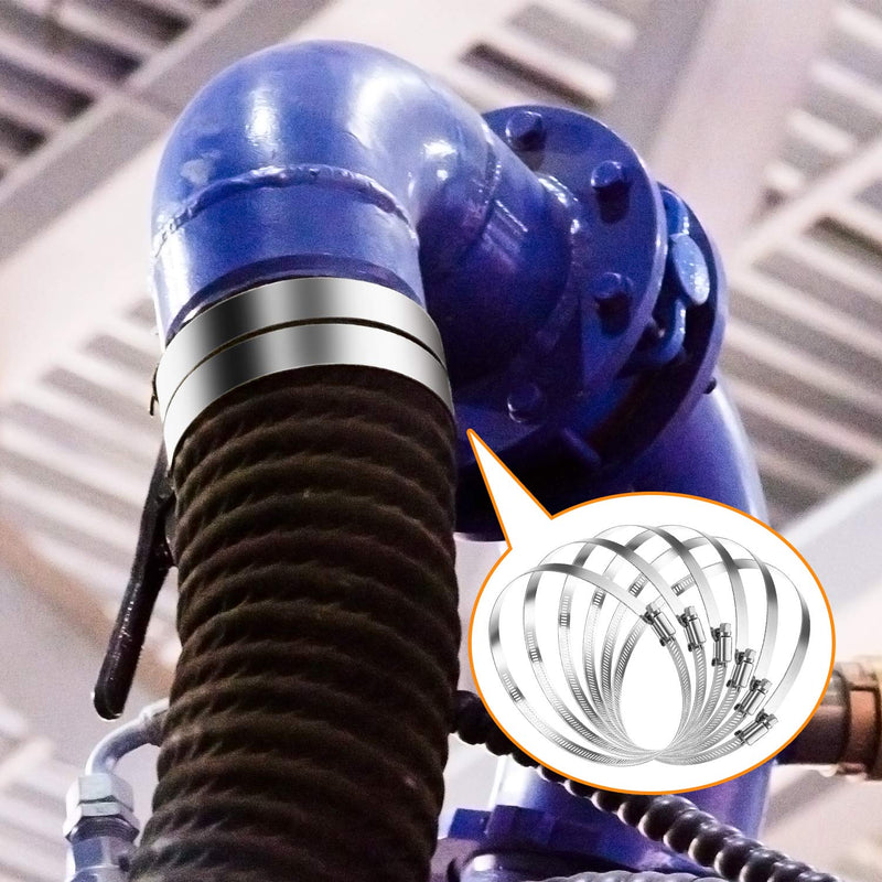  [AUSTRALIA] - MIAHART 6 inch Hose Clamp Adjustable 304 Stainless Steel Duct Clamps Worm Gear Adjustable 141mm-165mm Hose Clamp (Pack of 6) 6 inch (141-165MM)