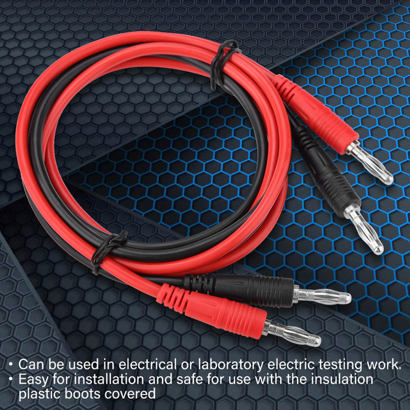  [AUSTRALIA] - Zetiling Banana Plug Cable Test Leads, 2pcs 4mm Banana Plug to Banana Plug Test Cable for Multimeter for Electrical or Laboratory Electrical Testing Work