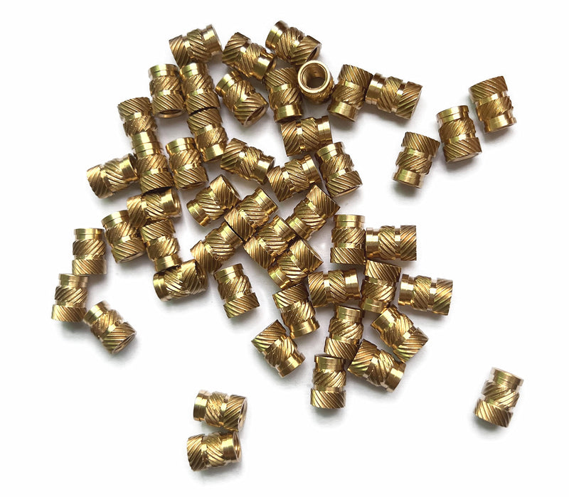  [AUSTRALIA] - ShineNow Threaded Heat-Set Inserts Brass for Printed Plastic Parts M5 Long 50pcs 50
