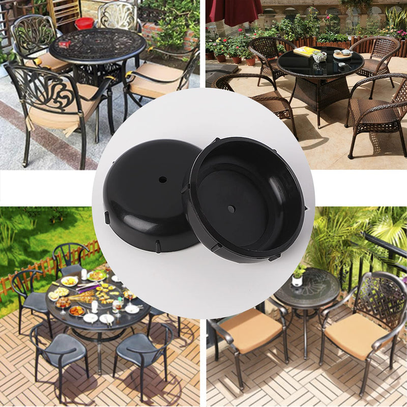  [AUSTRALIA] - 1-1/2" Wrought Iron Patio Furniture Feet Glides- Outdoor Chair Leg Floor Protectors Plastic Patio Chairs Leg Caps Inserts End for Outdoor Lawn Metal Tables (16) 16