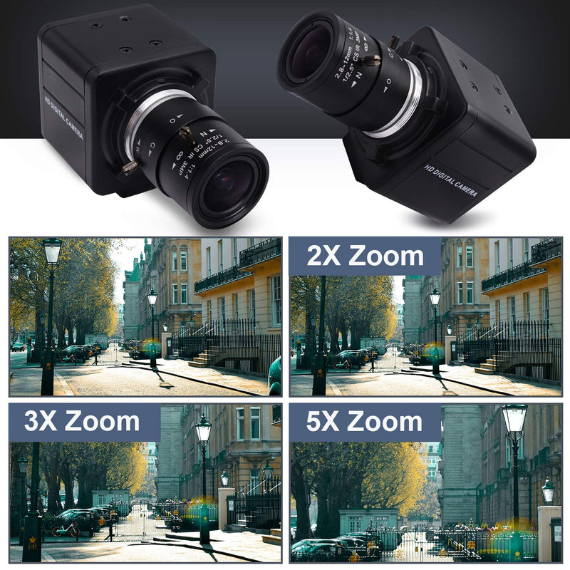 [AUSTRALIA] - SVPRO 2.8-12mm Manual Zoom Lens 1080P Full HD Webcam Wide Angle Portable PC Computer USB Camera for Streaming with CMOS OV2710 Sensor for Windows,Android,Linux, MAC OS,1/4 Inche Screw Mount 2.8-12mm Zoom Lens