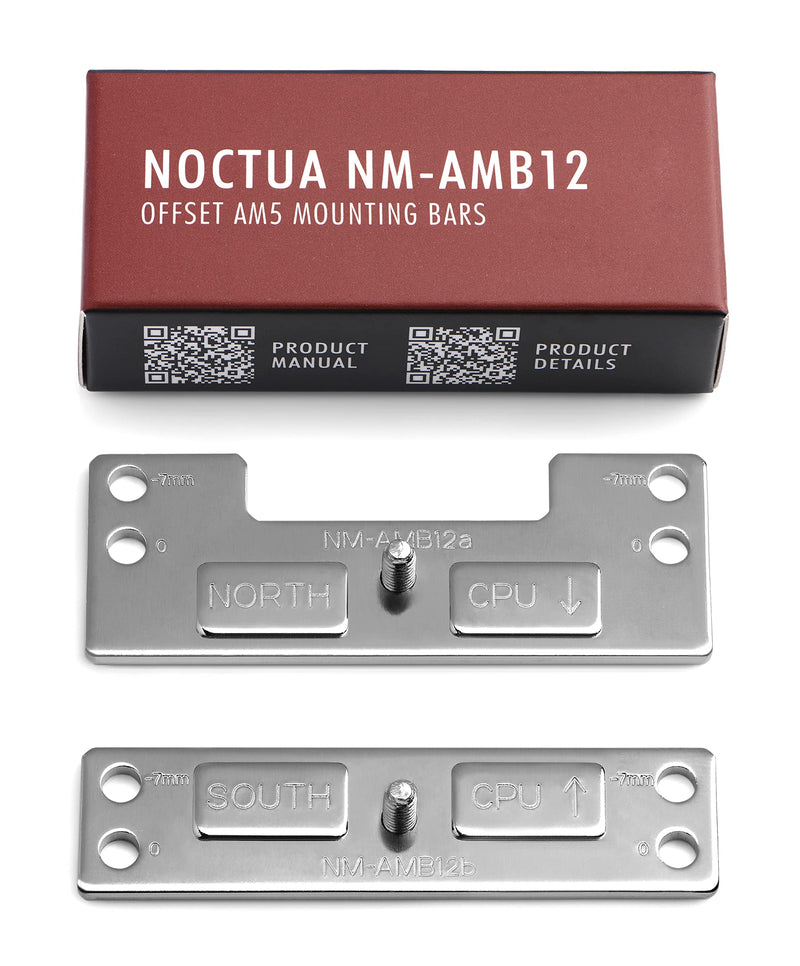  [AUSTRALIA] - Noctua NM-AMB12, Offset AMD AM5 Mounting Bars for Improved Cooling Performance (Silver)