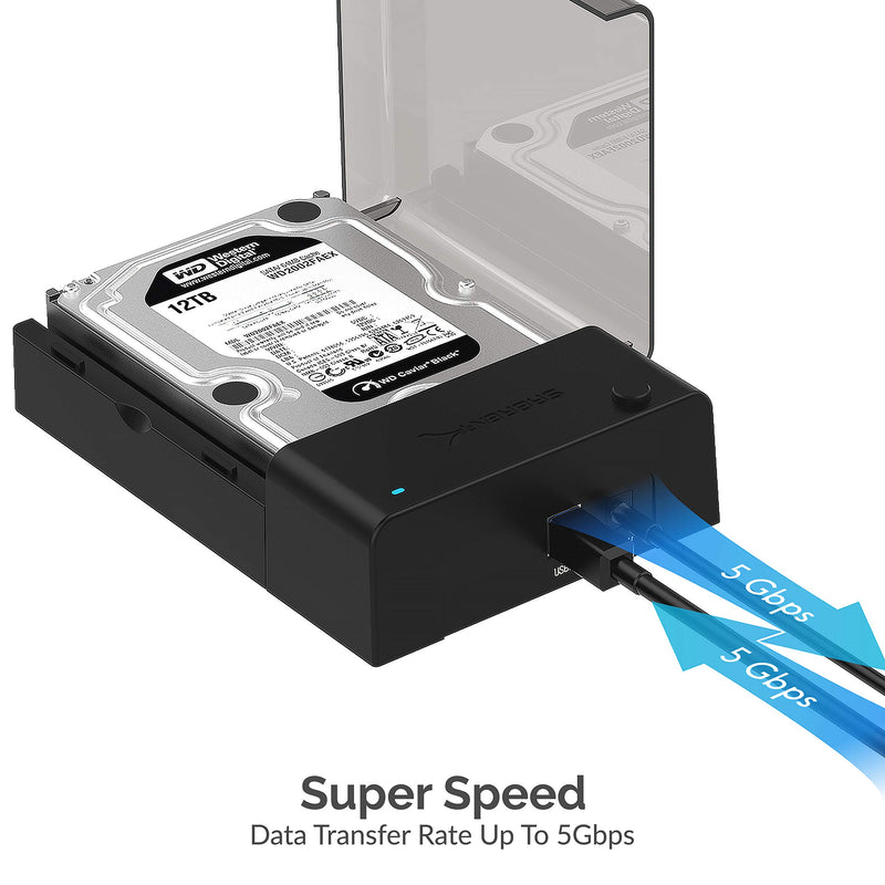 Sabrent USB 3.0 to SATA External Hard Drive Lay-Flat Docking Station with Built-in Cooling Fan for 2.5 or 3.5in HDD, SSD [Support UASP and 6TB] (EC-DFFN) - LeoForward Australia