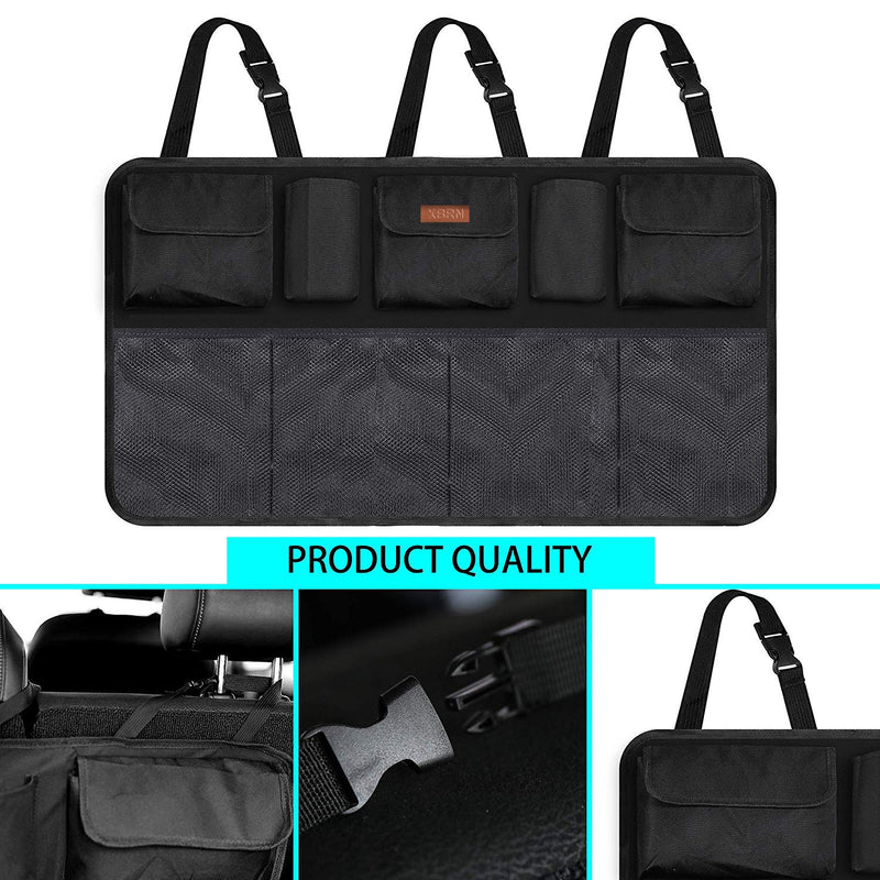  [AUSTRALIA] - Backseat Trunk Organizer for SUV & Car  Hanging Organizer Foldable Cargo Storage Bag with 9 Pockets Adjustable Strap Durable Cover and Fit for Most Vehicles