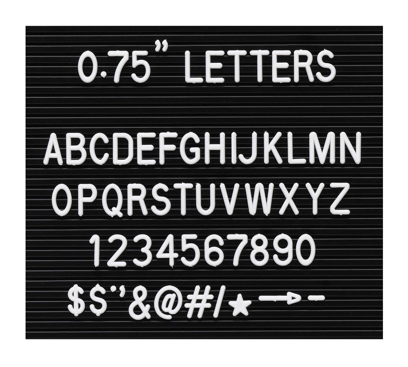 [AUSTRALIA] - 3/4 Inch Letters for Flet Letter Boards,300 Pieces Including Letters, Numbers & Symbols for Changeable Plastic Message Boards (White)