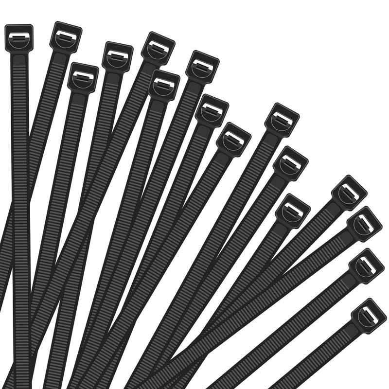  [AUSTRALIA] - 4+6+8+10+12 Inch Black With 18lbs，40lbs,40lbs,50lbs HTIELE Cable Ties Heavy Duty Self-locking Zip Ties Outdoor 500pcs/pack BLACK UV