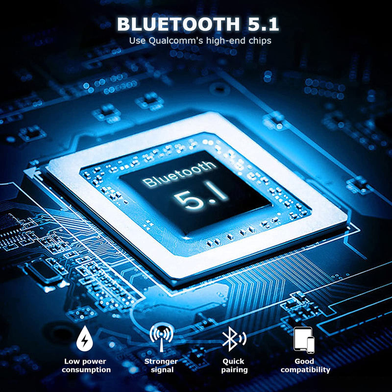  [AUSTRALIA] - Bluetooth Headset CVC8.0 Dual-Mic Active Noise Cancelling Wireless Bluetooth Earpiece V5.1 Bluetooth Headphones 16 Hrs HD Talktime Hands-Free Earphones for Trucker/Business/Office/Driving (Blue)